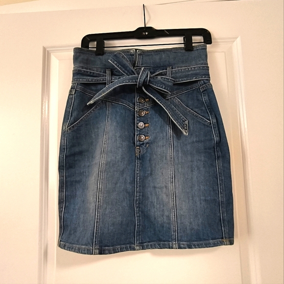 Veronica‎ Veronica Beard Denim Mini Skirt Faded Wash Baw Belt - Picture 7 of 16